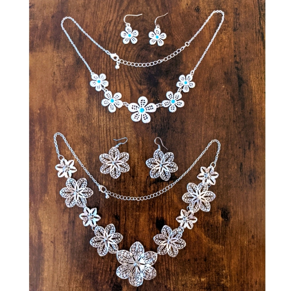 Floral Necklaces & Earrings Sets